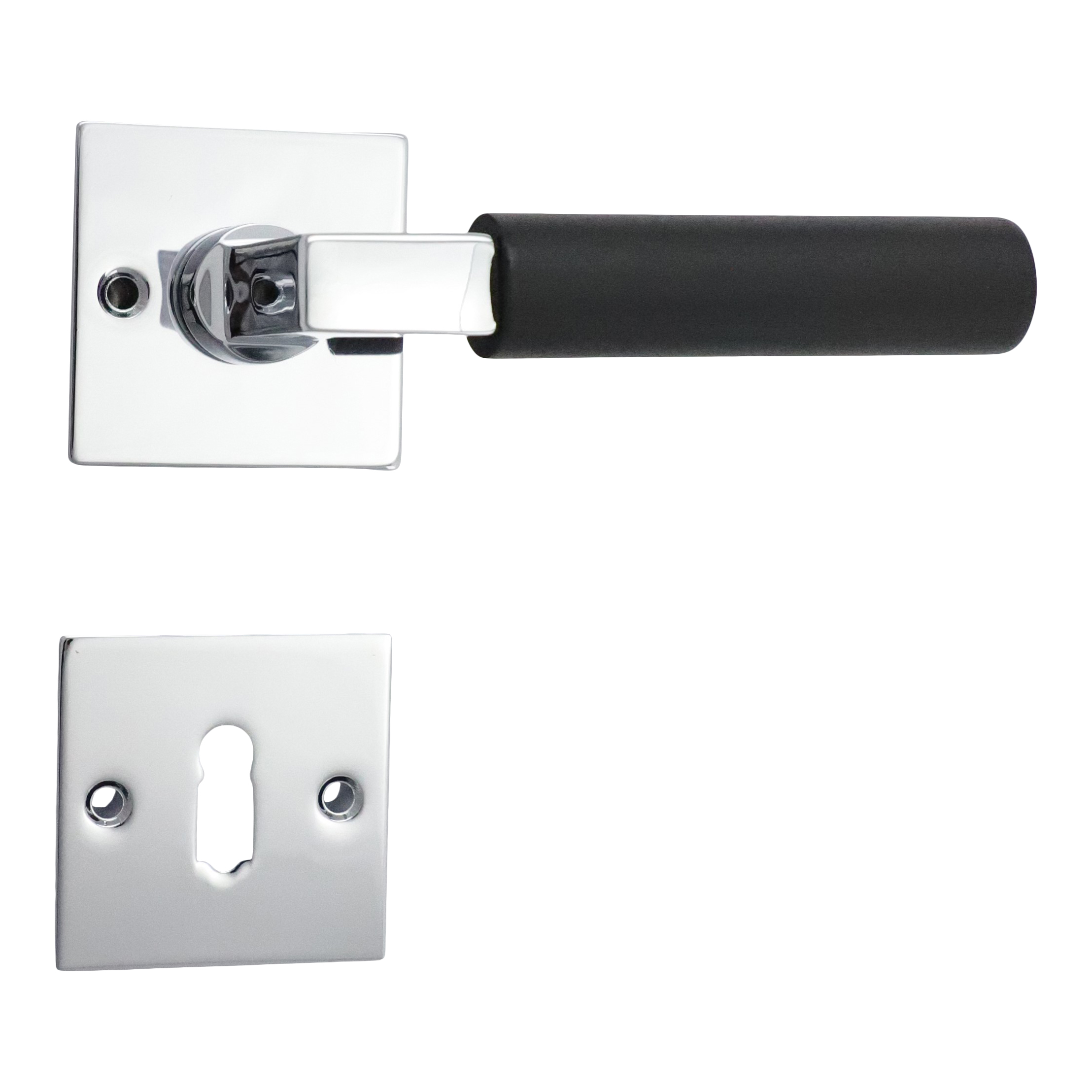 321.0263.10 Türgriffe mit Rosetten Nickel poliert Ebenholz Bauhaus BB Sonderposten