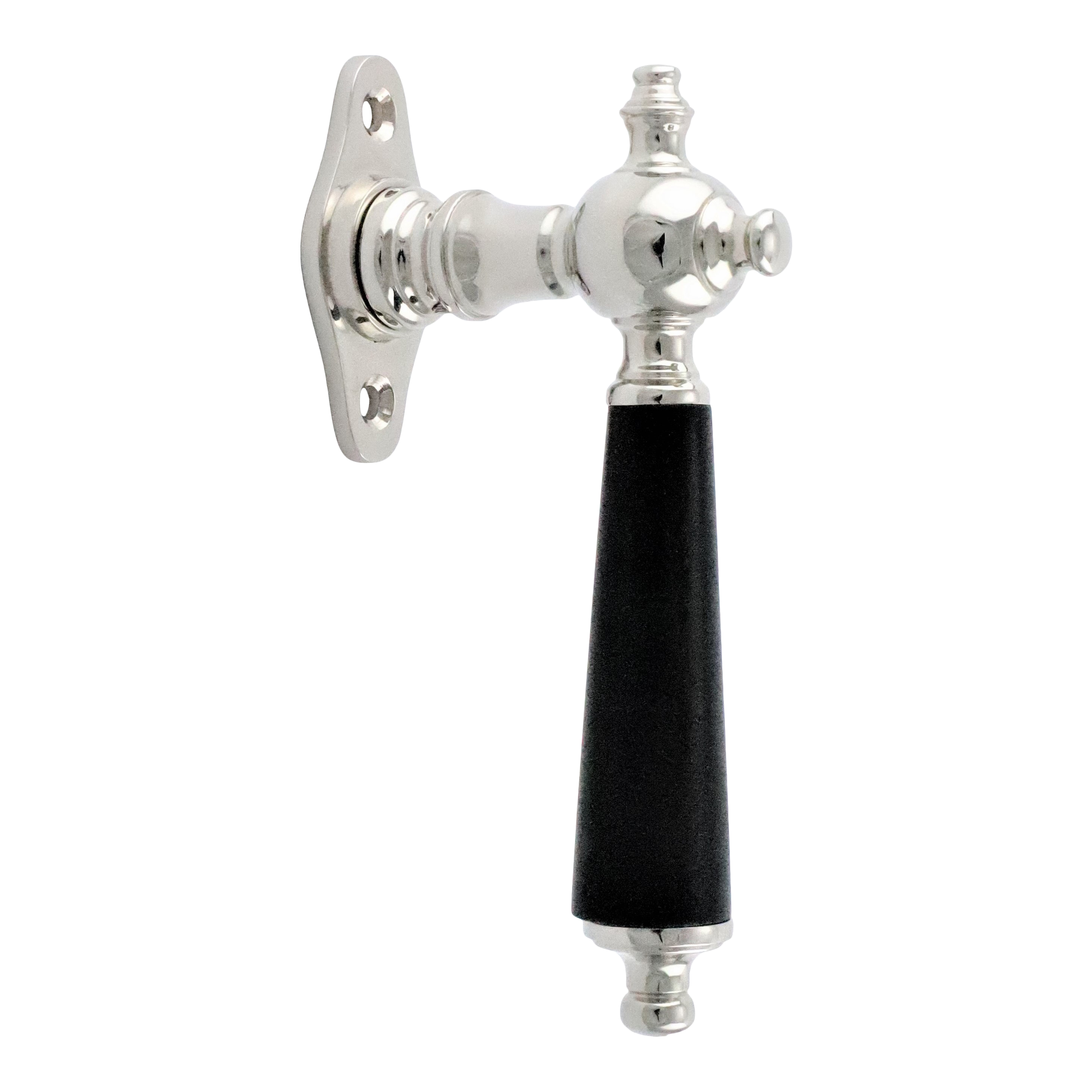 420.0010.10 Fenstergriff im Historismus Stil Messing vernickelt/poliert - antike Fensterbeschläge, Fenstergriffe 420.0010.10 Fenstergriff im Historismus Stil Messing vernickelt/poliert - antike Fensterbeschläge, Fenstergriffe